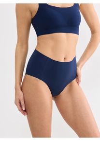 High-Waist-Slip Sloggi "ZERO Feel 2.0", Damen, Gr. XS, blau (navy blau), Jersey, Obermaterial: 76% Polyamid, 24% Elasthan, k&ouml;rpernah, Unterhosen High-Waist-Slip, feine Mikrofaser, atmungsaktiv, mit hoher Taille, ultraleicht