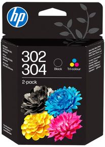 HP Tintenpatrone "original HP Druckerpatrone 302/304 colour + schwarz", bunt (schwarz, cyan, magenta, gelb), Tintenpatronen, Tintenpatrone