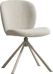 Esszimmerstuhl Woood "Femke mit Chenille-Bezug und Drehmechanismus 58 x 65 x 80 cm (2er-Set)", beige (natur, natur), B:58cm H:80cm T:65cm, St&uuml;hle, Esszimmerstuhl, Polsterstuhl mit Drehfu&szlig;, aus weichem Boucl&eacute;-Stoff, H&ouml;he 80 cm
