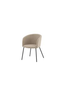 Esszimmerstuhl VENTURE HOME "Berit, gepolsterter Esszimmerstuhl, bis 150 kg belastbar", beige (schwarz, beige, schwarz, beige), B:55cm H:78cm T:55cm, Polyester, Schaumstoff, Sperrholz, Stahl, St&uuml;hle, Esszimmerstuhl, Polsterstuhl, weicher Bezug, Eisen, abgerundet, einladend