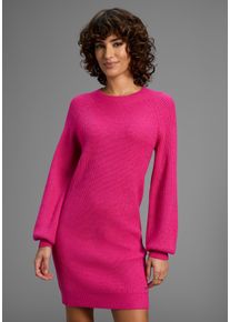Strickkleid Laura Scott, Damen, Gr. 44, N-Gr, pink (pink, melange), Strick, Obermaterial: 50% Viskose, 28% Polyester, 22% Polyamid, unifarben, l&auml;ssig geschnitten mini, Rundhals, Raglan&auml;rmel, Kleider Strickkleid, mit modischem Strickmuster