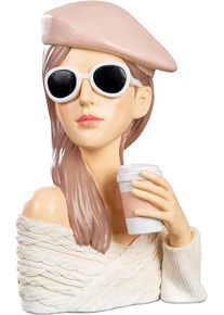 Skulptur Gilde "Figur Frau Lady Adeline wei&szlig;", rosa (wei&szlig;), B:17,5cm H:28cm T:13cm, Kunstharz, Dekofiguren, Skulptur, elegante Dame Abendkleid Modefigur Dekoskulptur Wohnaccessoire