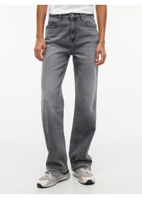 Straight-Jeans Tommy Jeans "LAYLA HIGH RISE STRAIGHT DJ0177", Damen, Gr. 30, L&auml;nge 28, denim grau 01, Denim/Jeans, Obermaterial: 99% Baumwolle, 1% Elasthan, Abriebeffekte, straight fit lang, Jeans Straight-Jeans, Baumwollmischung, straight fit