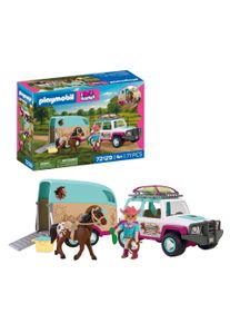 Konstruktions-Spielset Playmobil "Gel&auml;ndewagen mit Pferdeanh&auml;nger (72129), I Love Horses", bunt, Spielbausteine, Kinder, Kunststoff, Konstruktions-Spielset, Made in Europe
