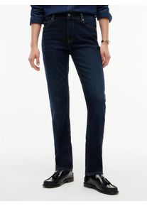 Slim-fit-Jeans Tommy Hilfiger "HARLOW MID RISE SLIM ESSENTIAL", Damen, Gr. 33, L&auml;nge 28, deep schwarz ocean, Denim/Jeans, Obermaterial: 99% Baumwolle, 1% Elasthan, unifarben, slim fit lang, Jeans Slim-fit-Jeans, Baumwollmischung, slim fit, mid waist