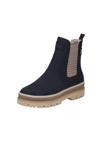 Winterboots Rieker, Damen, Gr. 37, blau (dunkelblau), Nubuklederimitat, unifarben, Schuhe Winterboots, Chelseaboots, Plateauboots, Stiefelette mit Innenrei&szlig;verschluss