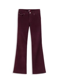 Cordhose Tommy Jeans "TJW LW BOOTCUT CORD PANT", Damen, Gr. 34, L&auml;nge 32, rot (calypso berry), Web, Obermaterial: 98% Baumwolle, 2% Elasthan, unifarben, bootcut fit lang, Hosen Cordhose, Baumwollmischung, bootcut fit