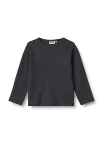 Langarmshirt Wheat "T-Shirt L/S Milo", M&auml;dchen, Gr. 122, schwarz (1432 navy), Jersey, Obermaterial: 95% Baumwolle, 5% Elasthan, unifarben, normal normal, Rundhals, Shirts Langarmshirt, Baumwollmischung