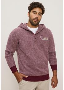 MAN'S WORLD Fleecepullover MAN'S WORLD, Herren, Gr. XL, rot, Obermaterial: 60% Polyester, 40% Baumwolle, gemustert, angesetztes B&uuml;ndchen, Sweatshirts Fleecepullover, mit Kapuze, gemusterte Optik, aus Polyester und Baumwolle