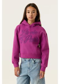 Sweatshirt Garcia, M&auml;dchen, Gr. 152/158, lila (magenta muse), Sweatware, Obermaterial: 80% Baumwolle, 20% Polyester, unifarben, kurz, ohne Ausschnitt, B&uuml;ndchen, Sweatshirts Sweatshirt, f&uuml;r M&auml;dchen, in Kurzform, mit Kapuze