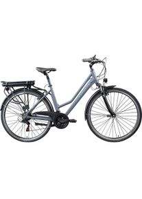 Z&uuml;ndapp E-Bike Z&Uuml;NDAPP "Green 7.7 Damen" Gr. 48, grau (blau, grau), Elektrofahrr&auml;der, Damen, 48cm, 28 Zoll (71,12cm), E-Bike, Pedelec, Elektrofahrrad f&uuml;r Damen