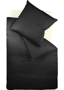 Bettw&auml;sche FLEURESSE "Colours in 135x200, 155x220 oder 200x200 cm", schwarz, B/L: 155cm x 200cm, 1 Stk., 1 Stk., Mako-Satin, B/L: 80cm x 80cm, 2 Stk., Mako-Satin, Obermaterial: 100% Baumwolle, Bettw&auml;sche, Bettw&auml;sche, Bettw&auml;sche aus 100% Baumwolle, uni, mit Rei&szlig;verschluss