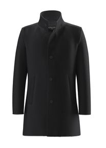 Kurzmantel Strellson "Finchley 2.0", Herren, Gr. 50, schwarz, Web, Obermaterial: 70% Wolle, 25% Polyamid, 5% sonstige Fasern, unifarben, regular fit ca. Mitte Oberschenkel, M&auml;ntel Kurzmantel