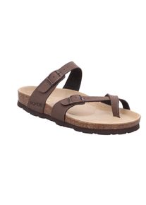 Zehentrenner Rohde "SUNNYS N14", Damen, Gr. 42, braun (mokka), Lederimitat, unifarben, Schuhe Zehentrenner, Pantolette, Sommerschuh, Urlaubsschuh mit vorgeformten Fu&szlig;bett