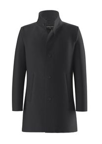 Kurzmantel Strellson "Finchley 2.0", Herren, Gr. 52, dunkelblau, Web, Obermaterial: 70% Wolle, 25% Polyamid, 5% sonstige Fasern. Futter: 100% Viskose, unifarben, regular fit ca. Mitte Oberschenkel, M&auml;ntel Kurzmantel
