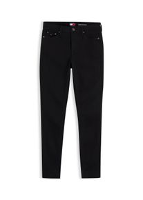 Skinny-fit-Jeans Tommy Jeans "NORA MID RISE SKINNY DJ4280", Damen, Gr. 27, L&auml;nge 30, schwarz (denim schwarz), Denim/Jeans, Obermaterial: 99% Baumwolle, 1% Elasthan, clean, skinny fit lang, Jeans Skinny-fit-Jeans, Baumwollmischung