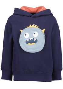 Kapuzensweatshirt Blue Seven, Jungen, Gr. 134, blau (nachtblau), angeraute Sweatware, Obermaterial: 100% Baumwolle, bedruckt, kontrastfarbene Details, unifarben, Basic normal, Rundhals, Rippb&uuml;ndchen, Sweatshirts Kapuzensweatshirt, Baumwolle