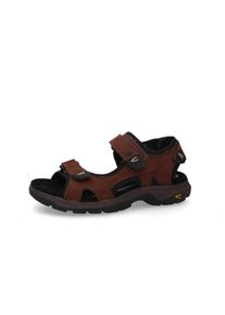 Trekkingsandale Camel Active, Herren, Gr. 40, Textil, braun (cafe), Leder, Basic, Schuhe Trekkingsandale, Klettschuh, Sommerschuh, Outdoorschuh mit Logoschriftzug