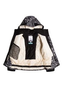 Snowboardjacke Roxy "Free Jet", M&auml;dchen, Gr. 8, schwarz-wei&szlig; (schwarz bandanas), Obermaterial: 55% Polyester, 45% Polyester., Jacken Snowboardjacke