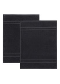 Badematte OTTO HOME "Vanessa, 2 tlg. Hotelmatten-Set, 50x70cm, Standard & Premium", schwarz, rechteckig (50cm x 70cm ) rechteckig (50cm x 70cm ), Baumwolle, Badematten, Badematte, 2-teiliges Set, einfarbig, Badematten Set, Bord&uuml;re, 100% Baumwolle