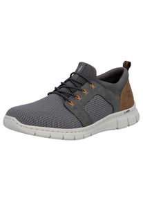Slip-On Sneaker Rieker, Herren, Gr. 44, Textil, grau (grau, braun), Lederimitat, Textil, Schuhe Slip-On Sneaker, Schlupfschuh, Halbschuh, Freizeitschuh mit Gummizug, zum Schlupfen