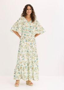 Maxikleid aus flie&szlig;ender Viskose, beige, Gr&ouml;&szlig;e 36, Viskose, bonprix