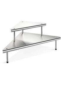 K&uuml;chenregal Maximex "Modell Massivo Duo", silber (silberfarben), B:48,5cm H:31cm T:48,5cm, Edelstahl, Regale, K&uuml;chenregal, Eckregal f&uuml;r die K&uuml;che, 2 Ablagen, mehr Platz auf der Arbeitsplatte