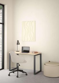 Schreibtisch Home Affaire "Sign Arbeitstisch, Sekret&auml;r, B&uuml;rotisch", grau (jackson hickory, matt grau), B:120cm H:75,6cm T:60cm, Tische, Schreibtisch, Cleanes Design, Metallbeine, Breite 120 oder 150 cm