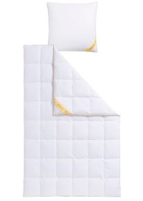 G&auml;nsedaunenbettdecke + Kopfkissen Balette "Aileen 2er Set", wei&szlig;, B/L: 155cm x 220cm Anzahl Teile 1, B/L: 80cm x 80cm Anzahl Teile 1, Bezug: Baumwolle F&uuml;llung: G&auml;nsedaune/-feder, normal, Bettdecken Bezug: 100% Baumwolle. Kopfkissen Bezug: 100% Baumwolle. Bettdecken F&uuml;llung: 100% G&auml;nsedaunen. Kopfkissen F&uuml;llung: 85% G&auml;nsefeder, 15% G&auml;nsedaunen, Bettwaren-Sets, G&auml;nsedaunenbettdecke + Kopfkissen, 100