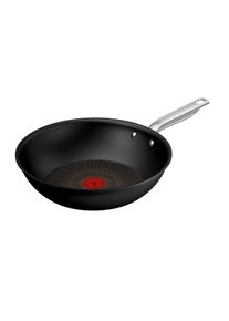 Wok Tefal "Experience Unbreakable", schwarz, B:29,8cm H:8cm L:47,9cm &Oslash;:28cm, Pfannen, Wok, FusionCore Antihaftversiegelung, Induktion, Temperaturanzeiger