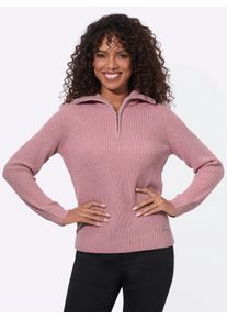 Damen Troyer in Ripp-Optik in hortensie ,Gr&ouml;&szlig;e 46, WITT, 95% Polyacryl, 5% Polyester