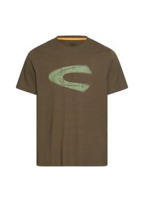 Kurzarmshirt Camel Active, Herren, Gr. XL, braun (schwarz olive), Jersey, Obermaterial: 100% Baumwolle, bedruckt, regular fit h&uuml;ftbedeckend, Rundhals, abgesteppte Kante, Shirts Kurzarmshirt, Sommershirt mit Logoprint