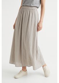Maxirock Only "ONLTIZANA LONG SKIRT WVN NOOS", Damen, Gr. XL (42), beige (silber lining), Web, Obermaterial: 100% Baumwolle, unifarben, lang, R&ouml;cke Maxirock, Topseller