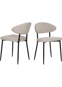 4-Fu&szlig;stuhl Sit "Odessa 2er-Set Polsterst&uuml;hle mit Strukturstoff & Metallgestell", beige (beige, schwarz, schwarz, beige), B:56cm H:82cm T:53cm, Metall, Polyester, St&uuml;hle, 4-Fu&szlig;stuhl, &Ouml;ko-Tex Strukturstoff & ergonomisch gerundete R&uuml;ckenlehne