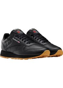 Sneaker Reebok CLASSIC "CLASSIC LEATHER", Herren, Gr. 46, schwarz (schwarz, gum), Leder, Schuhe Sneaker