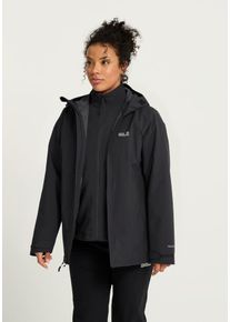 3-in-1-Funktionsjacke Jack Wolfskin "MOONRISE 2 3IN1 JKT W", Damen, Gr. S, schwarz, Obermaterial: 100% Polyester. Futter: 100% Polyester. Innenfutter: 100% Polyester. Innenjacke: 100% Polyester, Jacken 3-in-1-Funktionsjacke, 3-in-1-Funktionsjacke, f&uuml;r Wandern und andere Outdoor-Aktivit&auml;ten
