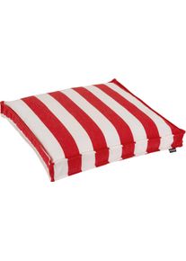 HOCK Sitzkissen H.O.C.K. "Classic Streifen", rot (rot, wei&szlig;, gestreift), B:50cm H:5cm L:50cm, Polyacryl (dralon), Dekokissen_Sitzkissen_Kissenh&uuml;llen, Sitzkissen, mit Streifen