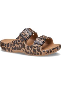 Pantolette Crocs "Saturday Animal Sandal W", Damen, Gr. 41, braun (sepia, leopard), Croslite&trade;, Schuhe Pantolette, Sommerschuh, Hausschuh, Strandschuh im Animal-Print
