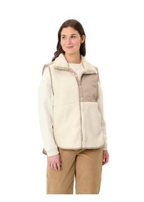 Fleeceweste Vaude "WOMEN'S NAJUN FLEECE VEST", Damen, Gr. 44, beige (ecru), Obermaterial: 100% Polyester, Westen Fleeceweste, weiter Schnitt, sportlicher Stil, mit seitlichen Schlitzen