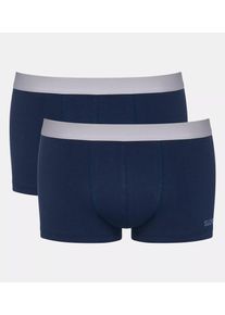 Retro Pants Sloggi "men GO ABC 2.0 Hipster 2P", Herren, Gr. XS, 2 Stk., blau (navy), Single Jersey, Obermaterial: 95% Baumwolle, 5% Elasthan, Unterhosen Retro Pants, moderne bequeme Basics