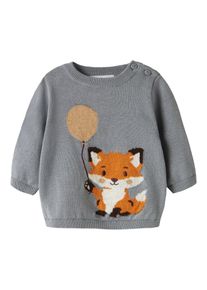 name it Pullover 'NBMNANO' r&oslash;gbl&aring; / cognac / sort / hvid St&oslash;rrelse 74
