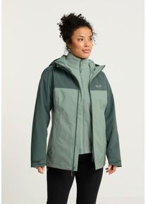3-in-1-Funktionsjacke Jack Wolfskin "MOONRISE 2 3IN1 JKT W", Damen, Gr. S, gr&uuml;n (gr&uuml;n zinnia), Obermaterial: 100% Polyester. Futter: 100% Polyester. Innenfutter: 100% Polyester. Innenjacke: 100% Polyester, Jacken 3-in-1-Funktionsjacke, 3-in-1-Funktionsjacke, f&uuml;r Wandern und andere Outdoor-Aktivit&auml;ten