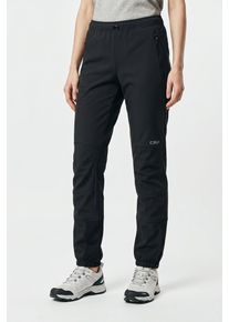 Softshellhose CMP "WOMAN PANT HYBRID", Damen, Gr. 36, N-Gr, schwarz (nero), Obermaterial: 100% Polyester, Hosen Softshellhose, wasserabweisend, w&auml;rmeisolierend, windabweisend, aus Polyester