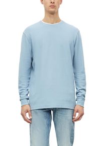 Langarmshirt s.Oliver, Herren, Gr. S, blau (blau sky), Obermaterial: 100% Baumwolle, unifarben, Rundhals, B&uuml;ndchen, Shirts Langarmshirt, mit Rundhalsausschnitt