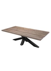 Ambia Garden Gartentisch, Akaziefarben, Holz, Akazie, Schichtholz, rechteckig, X-Form, 100x76x200 cm, FSC 100%, Holzm&ouml;bel, Holztische, Gartentische Holz