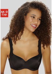 Schalen-BH NUANCE BY LASCANA "Optimizer", Damen, Gr. 75, Cup C, schwarz, Spitze, Obermaterial: 83% Polyamid (TACTEL), 17% Elasthan (LYCRA), BHs Schalen-BH, mit B&uuml;gel und zarter Jacquardspitze, Dessous