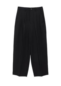 Bundfaltenhose s.Oliver, Damen, Gr. 42, N-Gr, schwarz, Twill, Obermaterial: 75% Polyester, 21% Viskose, 4% Elasthan, bequem kn&ouml;chellang, Hosen Bundfaltenhose, Hohe Leibh&ouml;he, Barrel Beinform, kn&ouml;chellang