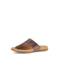 Zehentrenner Gabor, Damen, Gr. 38, braun (nussbraun), Leder, Schuhe Zehentrenner, Sommerschuh, Schlupfschuh mit modischem Zehenring