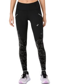 Lauftights asics "ROAD LITE-SHOW TIGHT", Damen, Gr. XS, N-Gr, schwarz (performance schwarz), Obermaterial: 79% Polyester, 21% Elasthan, Hosen Lauftights, Atmungsaktiv, Reflektierend, Praktische Taschen