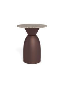 Beistelltisch ACTONA GROUP "Ferrol Kaffeetisch &ndash; elegant & kompakt mit grauer Marmorplatte", grau toronto, matt bronze, grau toronto, B:40cm H:50cm T:40cm, Tische, Beistelltisch, Grauer Toronto Marmor, mattes Bronze-Stahlgestell. &Oslash;: 40 cm.